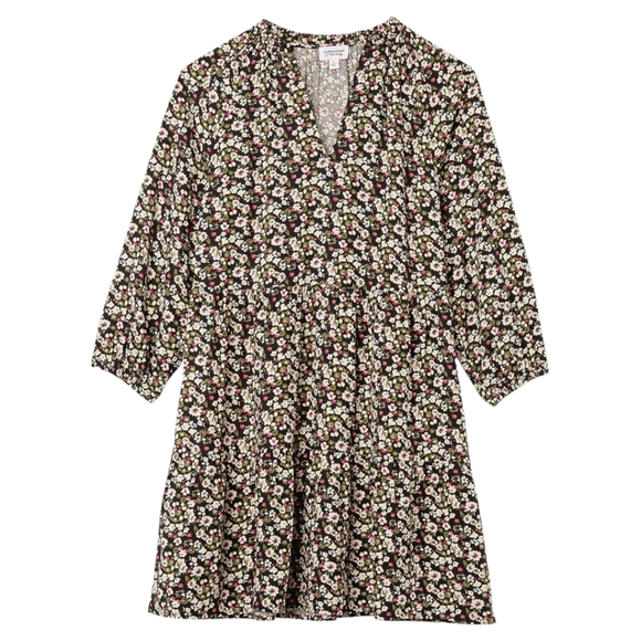 The Drop Black Floral Ruffled Tiered Mini Dress. Hit The Like ♡ Button For SALE - Picture 5 of 7